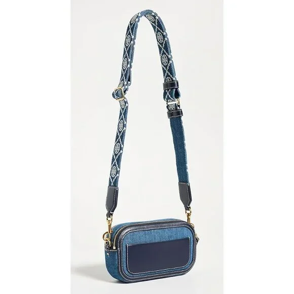 Tory Burch Miller Denim Mini Crossbody Bag Denim Multi OS - Picture 14 of 16